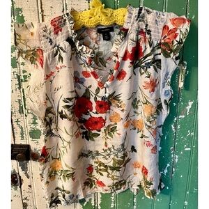 Halogen XS Top Breezy Floral Blouse